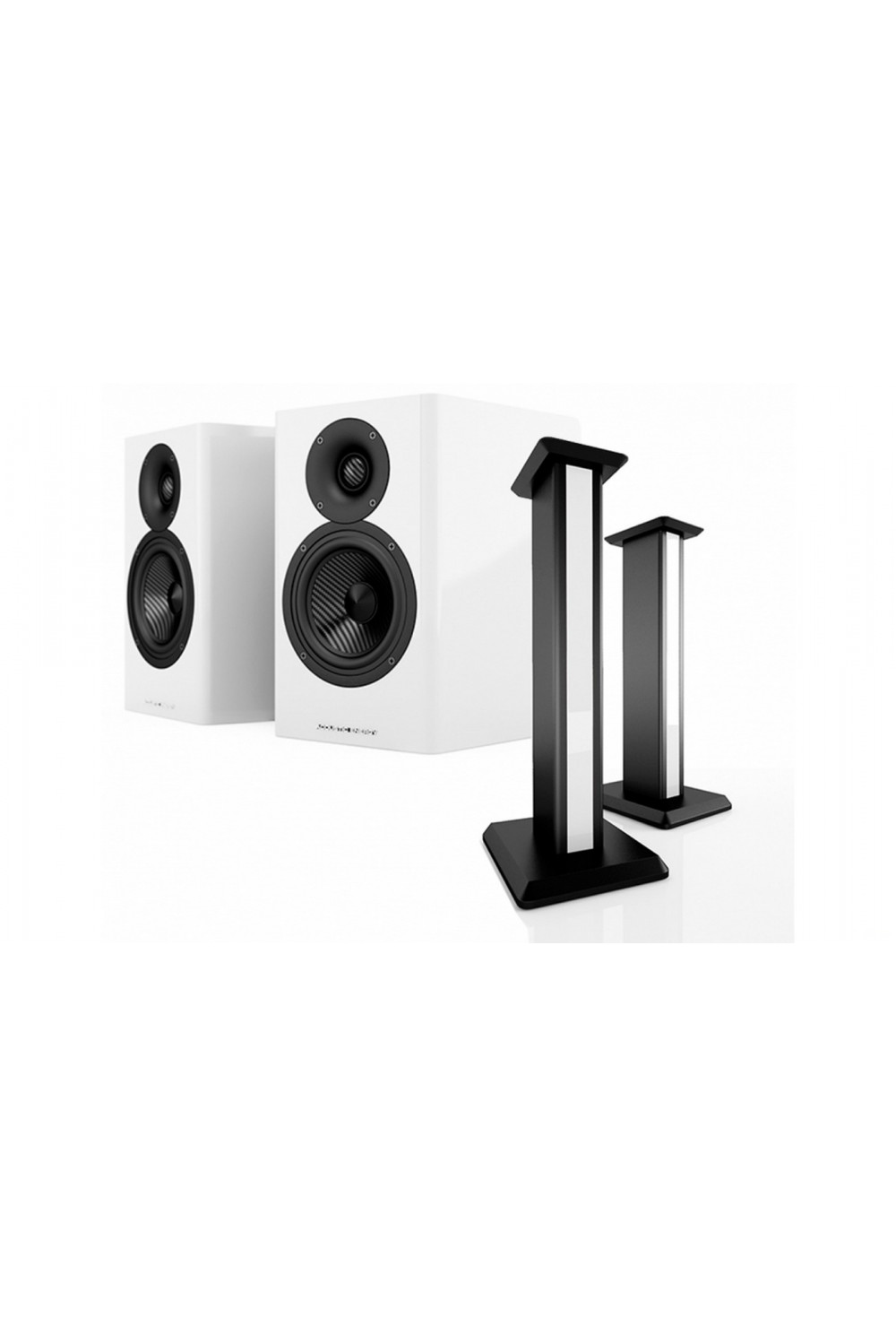 Acoustic Energy AE 500 & Stands Piano Gloss White