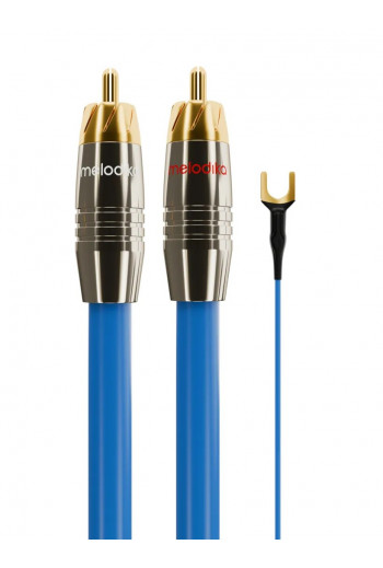 Melodika Sky Blue Phono cable 2xRCA - 2xRCA with ground wire
