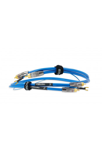 Melodika Sky Blue Phono cable 2xRCA - 2xRCA with ground wire